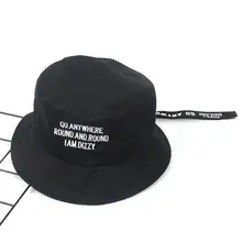 Хлопок письмо вышивка длинный ремень Панама для рыбака шляпа уличная дорожная шляпа складные шляпы от солнца для мужчин и женщин 571