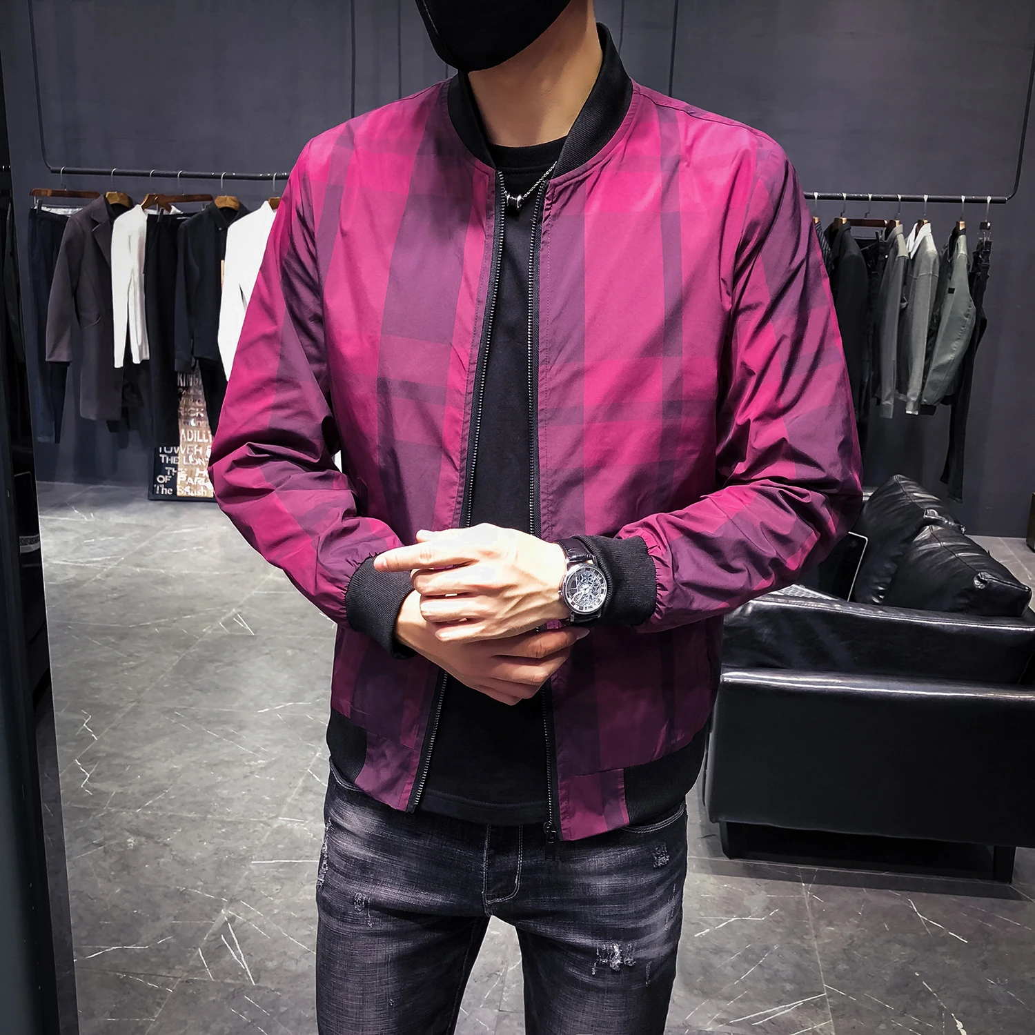 

New Summer Men Jackets Luxury Spring Plaid Mens Jackets And Coats Casaco Masculino Plus Size 4xl Slim Fit Jackets For Men