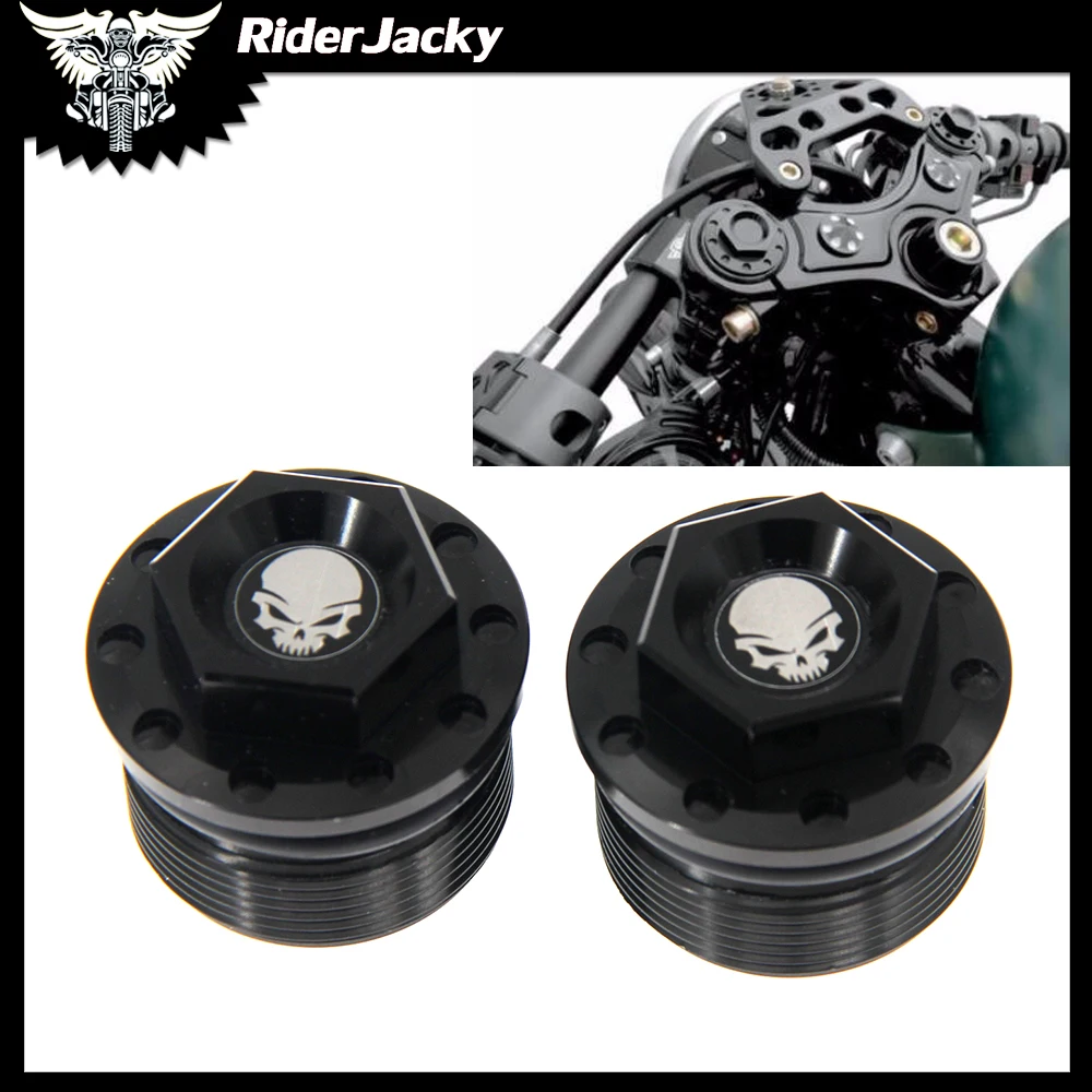 

For Harley 1987-2016 Sportster 1200 883 FXR 1991-2005 FXDL Black Anodized 39mm Motorcycle Fork Tube Cap Bolt