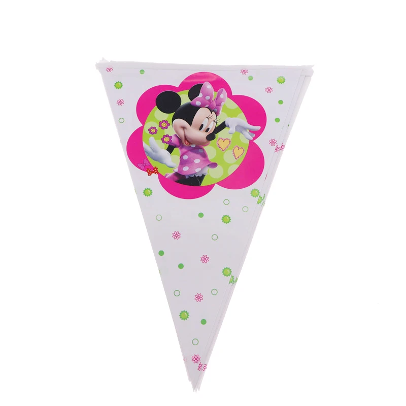 

10pcs/Cartoon Minnie Mouse Theme Disposable Banner Children's Birthday Party Decoration Activity Articles