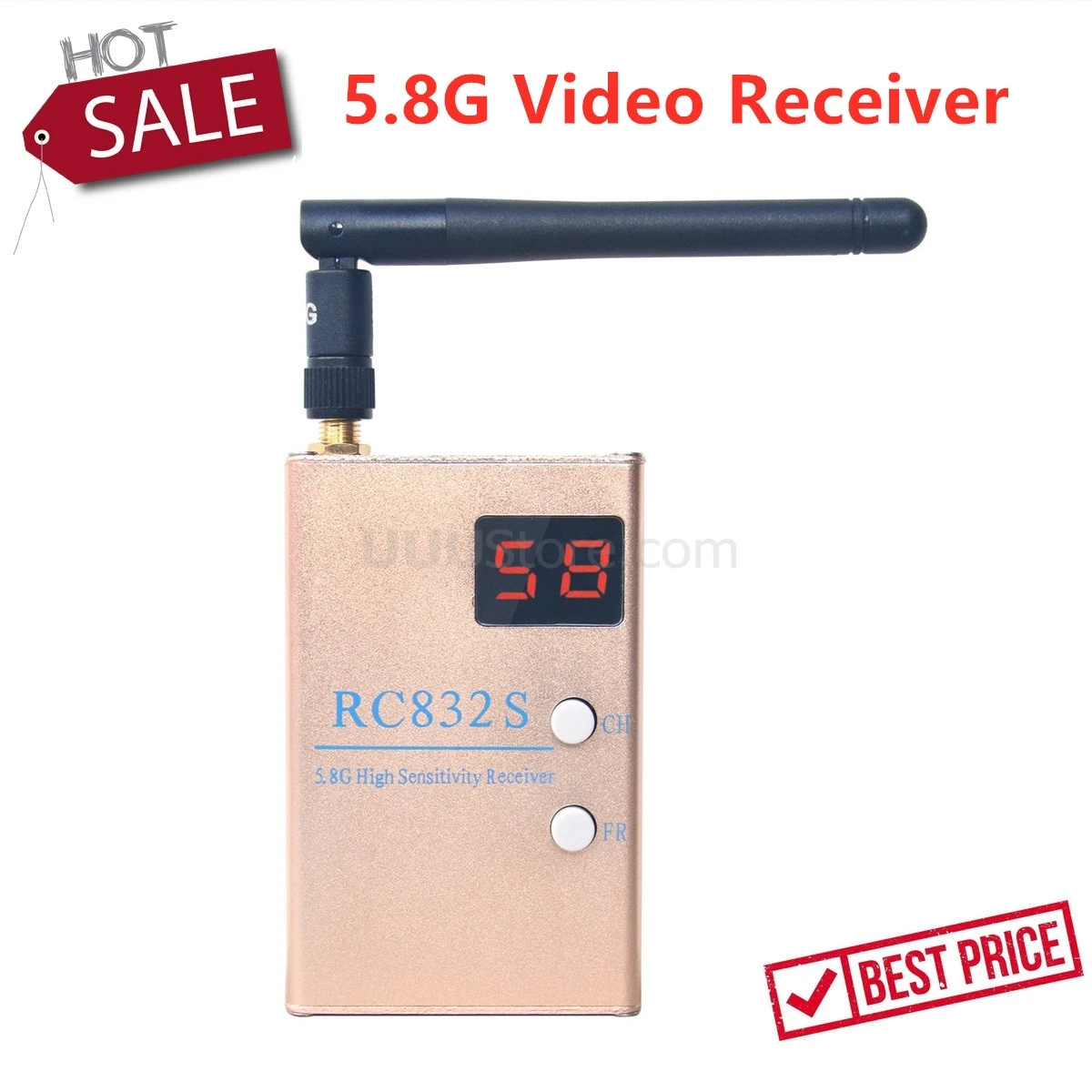 FPV 5.8G 5.8GHz 48 Channels RC832S Video Receiver With A/V and Power Cables Function Same As RC832 RC832H For Racing Drone | Игрушки и