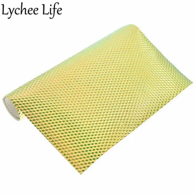 Lychee Life Cube голографическая Синтетическая кожаная ткань A4 29x21 см PU Ткань DIY современная ткань для пошива домашней одежды аксессуары для одежды - Цвет: 1