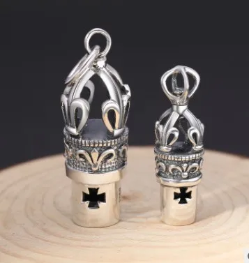 

925 silver sterling pendant whistle pendant mens pendant silver black panther