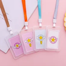 Прозрачный фруктовый держатель для карт Kawaii волшебная палочка брелок банковская карта идентификатор автобуса держатель для карт s с шнурком канцелярский Подарочный значок держатель