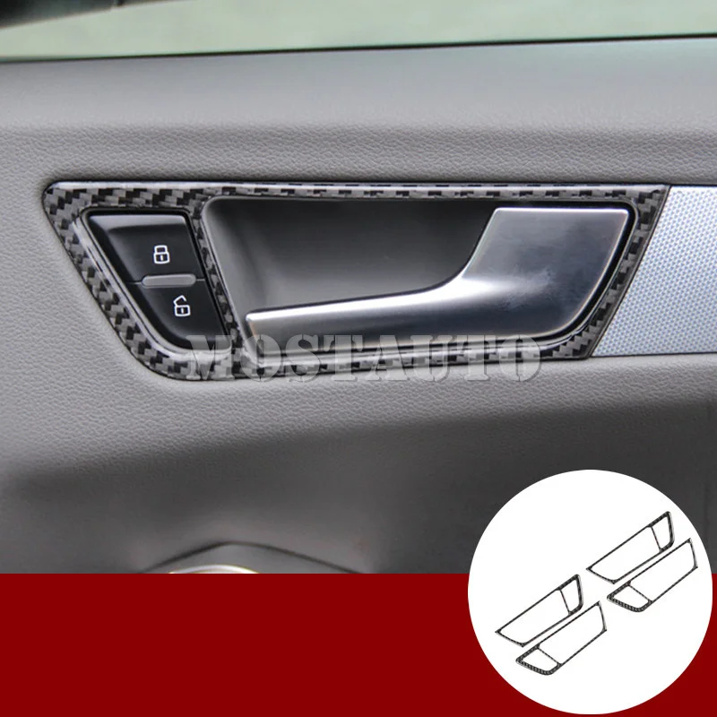 For Audi Q5 8R Carbon Fiber Car Door Handle Frame Trim Cover 2009 2015