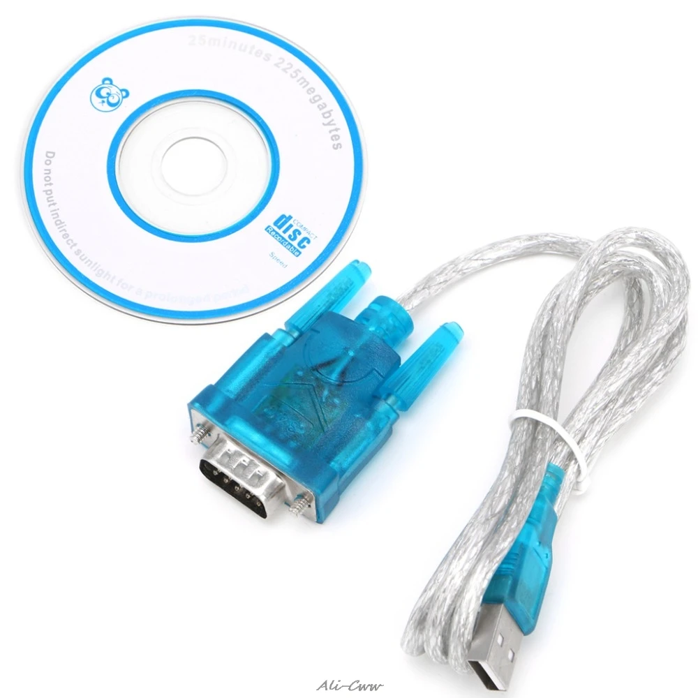 

Blue USB 2.0 To RS232 RS-232(DB9) Serial Cable Standard Adapter Converter With DC Driver For PC High Quality