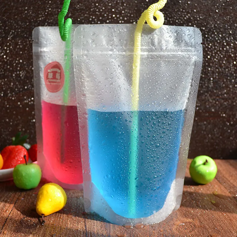 Us 27 98 Frost Fruit Juice Bag Drink Coffee Snack Biscuits Plastic Vertical Ziploc Ng Bags Reusable 11 17 3 13 20 4 100pcs In Gift
