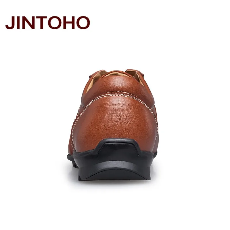 Дышащие итальянские дизайнерские мужские кожаные туфли JINTOHO больших размеров 37 48