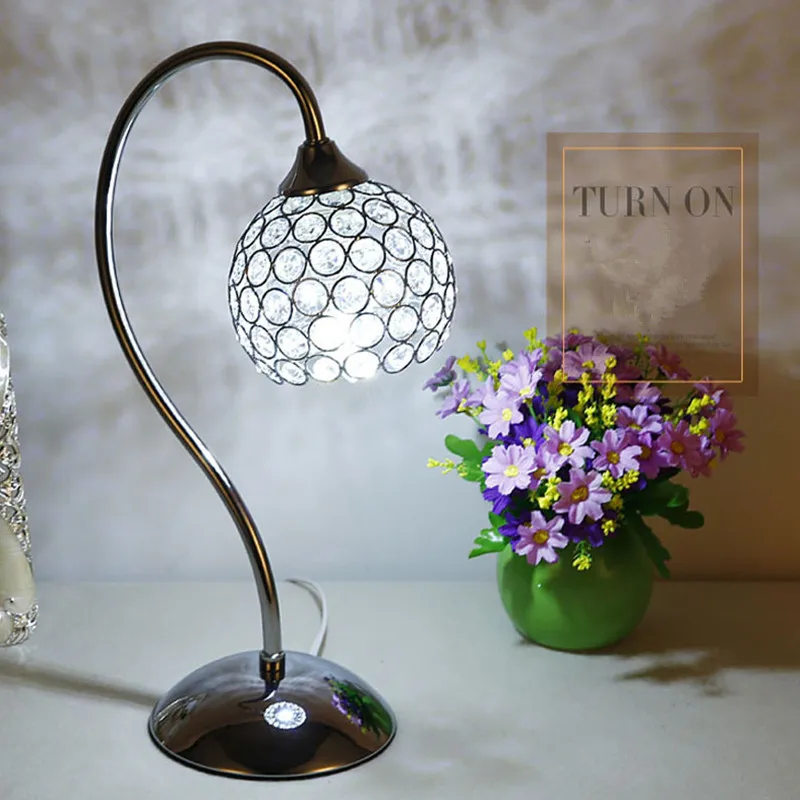 Минималистский декор гостиной Хрустальная настольная лампа модная романтическая настольная лампа для спальни хрустальный абажур