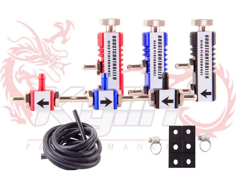 

KYLIN STORE -- UNIVERSAL ADJUSTABLE TURBO 30 PSI MANUAL TURBO BOOST BYPASS CONTROLLER KIT Blue Red Black bc001