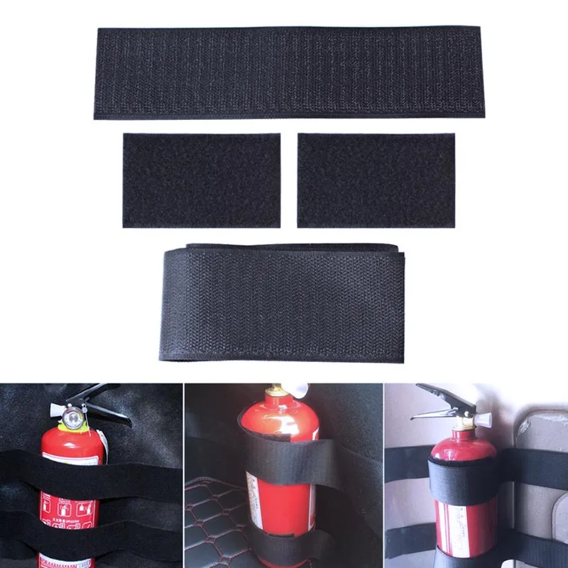 

4pcs Car Trunk Receive Store Content Bag Storage Network Fixed Fire Extinguisher Magic Strip Fixed Belt Car-styling Magic Tape