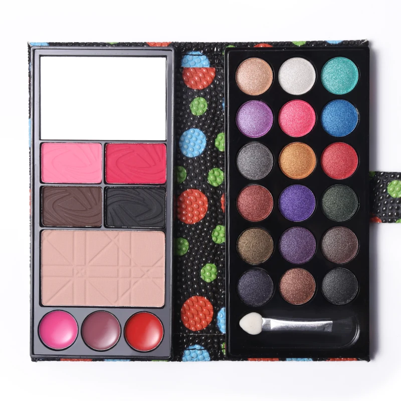 

25 Color Matte & Shimmer Eyeshadow Palette Makeup Set Face Powder Blush Lipstick Bronzer Smoky Professional Leather Make Up Kit