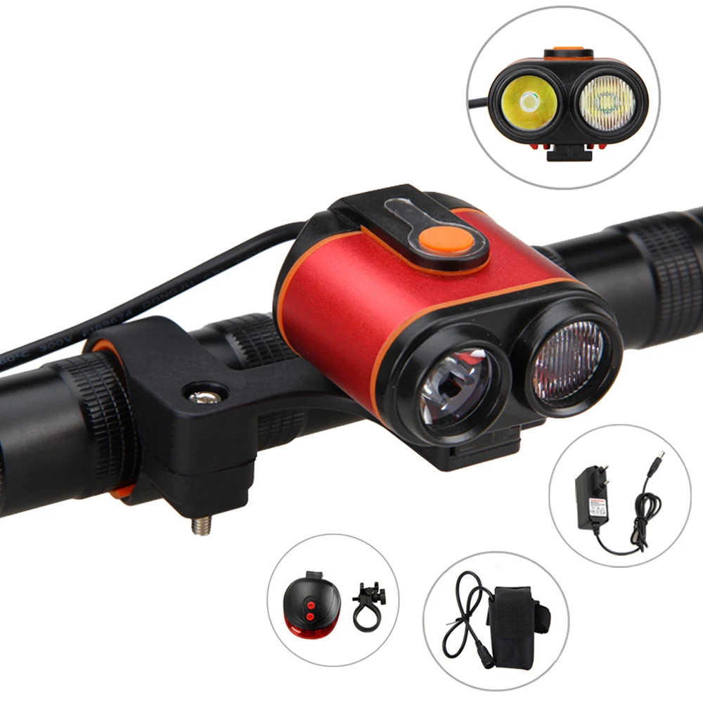 Rechargeable 8.4V 10000LM USB 2X XM-L2 LED Bicycle light 4 mode Torch Light