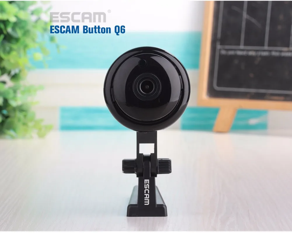 ESCAM Q6 1.0MP Кнопка мини-камера Поддержка Wi-Fi, Двусторонняя голосовая Встроенная TF карта слот, ночное видение домашней безопасности ip-камера