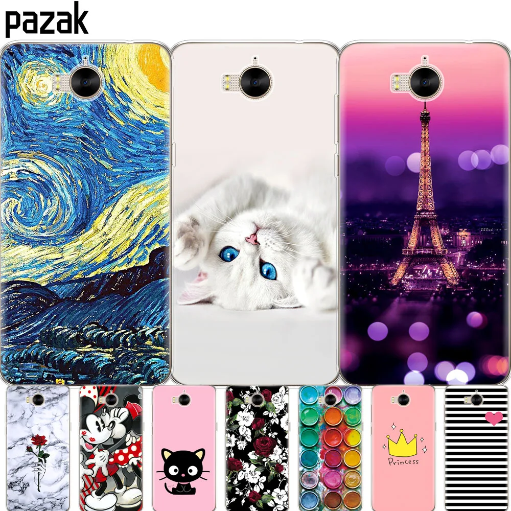 

Silicone phone Case For huawei Y6 2017 /Y5 2017 cases soft TPU Phone Back cover full 360 Protective colorful