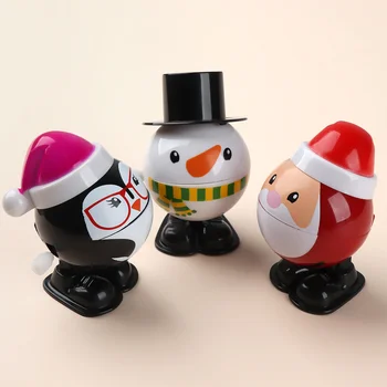 

Lovely Animal Design Plastic Mini Christmas Santa Claus Wind Up Toys Snowman Penguin Clockwork Toys for Kids Xmas Gifts
