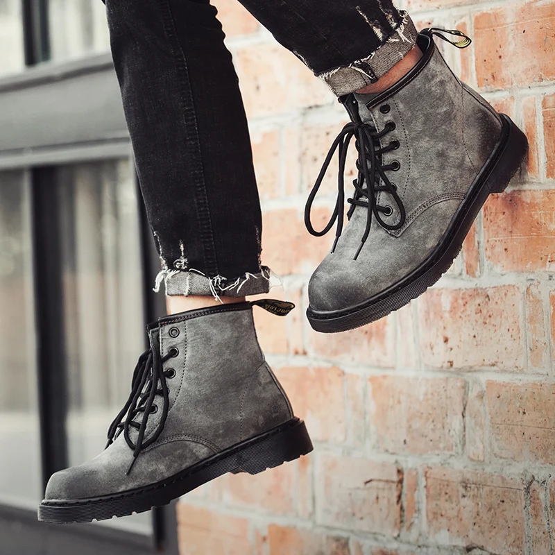 

2018 Martin Boots British High Style Retro Women's Short Boots Round - Headed Lovers Anti - Skid Women's Boots Military Boots 5
