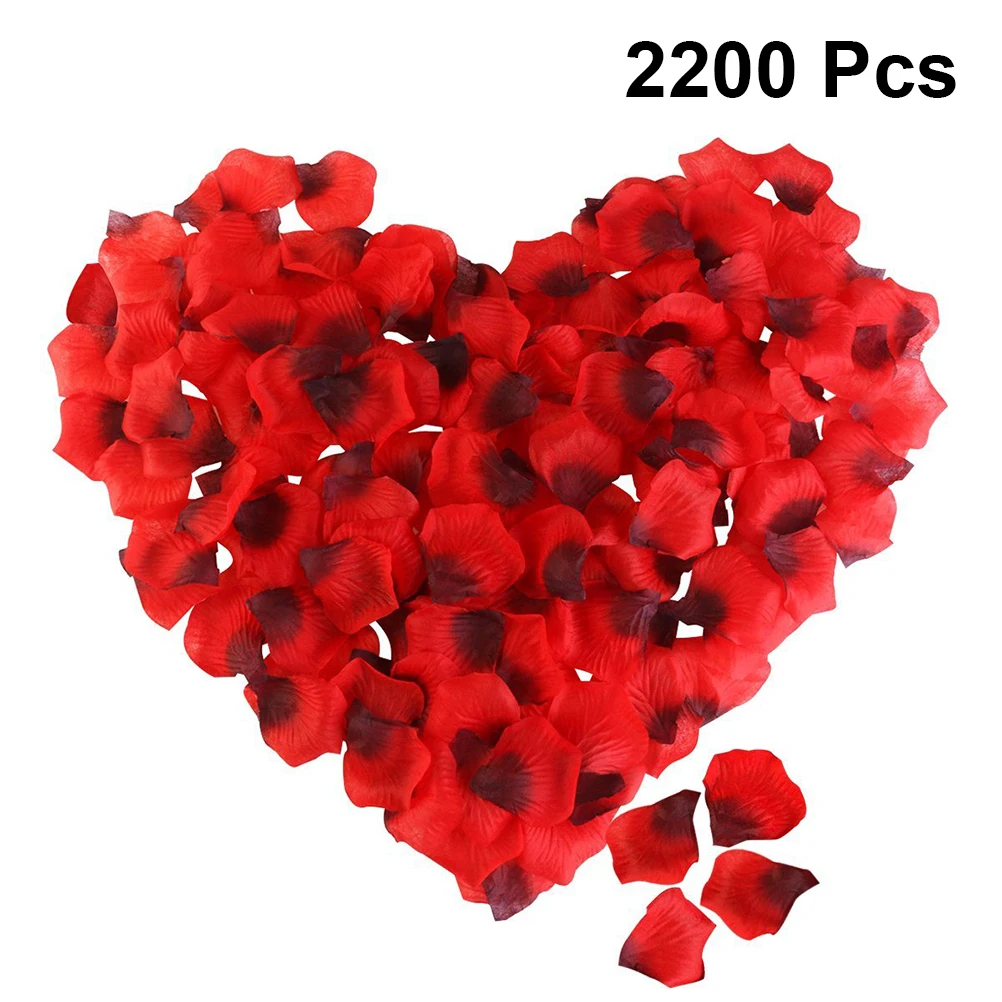 2200 шт. лепесток розы реалистичные шелк искусственный декоративные красный лепесток аксессуар для Свадебная вечеринка реквизит