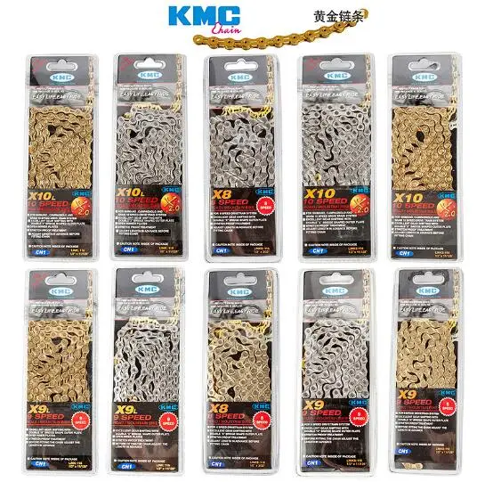 

KMC X8 X9 X9sl X10 X10sl KMC X11SL Catena Della 9 S 10 S 11 S Oro per MTB/Road Bike for SHIMANO 8 9 10 11 velocita 116L chain