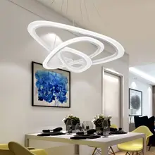 Modern Led Pendant Light Kitchen Dining Living Room Hanging Rope Lamp White Home Lighting Fixtures Lustre Remote Control 220V