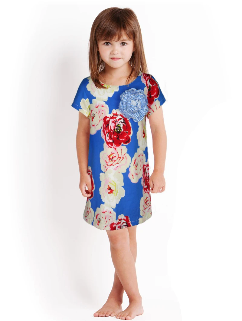 girls fashion girls floral dress kids dresses children clothing 2T 7T