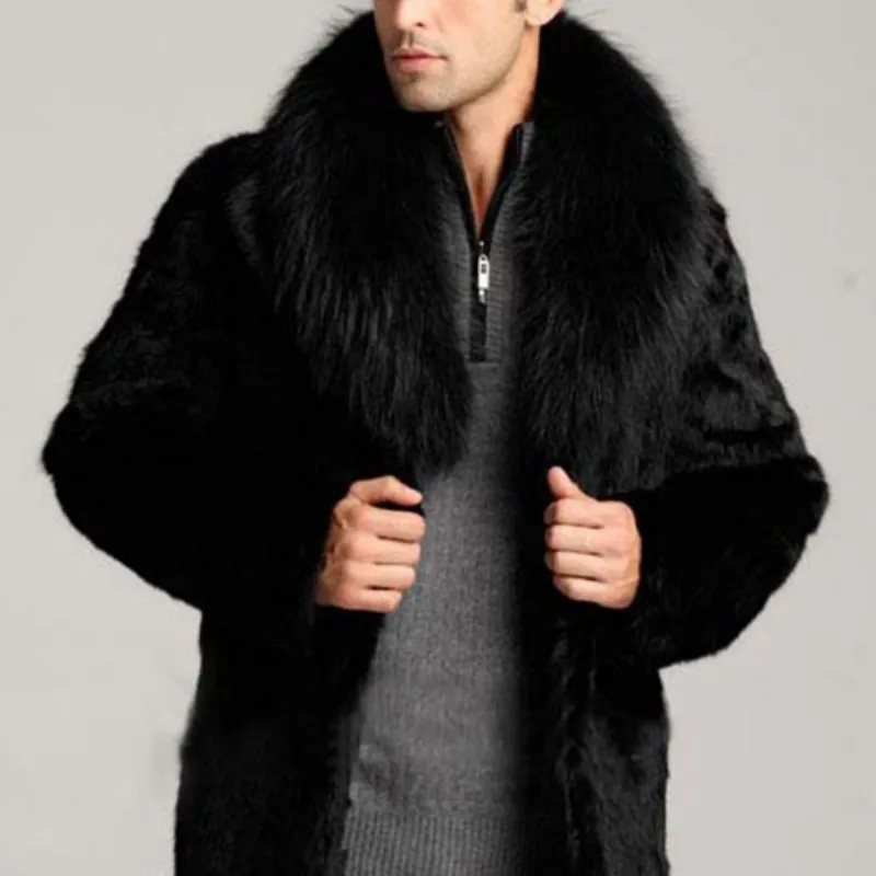 High Quality Faux Fur Coat 2019 Men Winter Thicken Warm Short Style