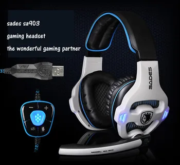 

SADES SA-903 Game Earphone Headset 7.1 Sound Card Computer Headset with Mail fone de ouvido