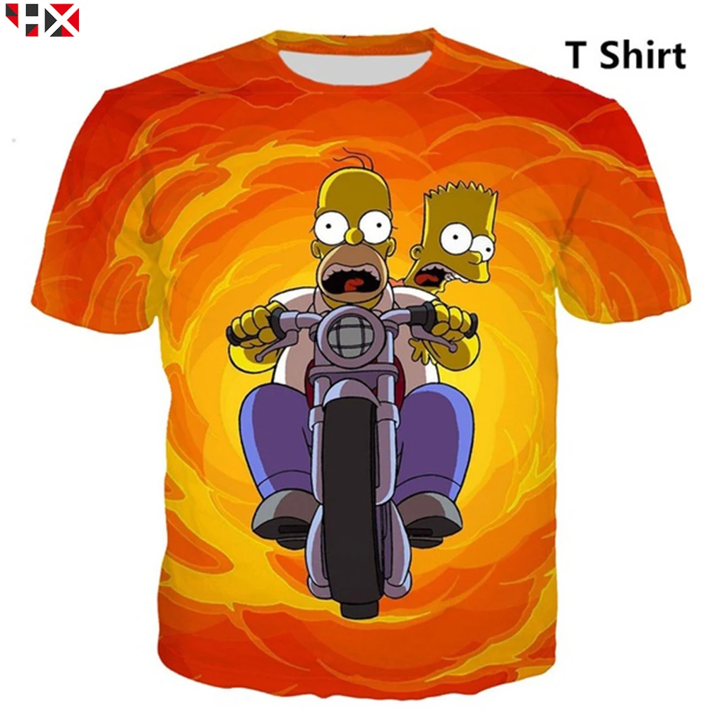 

3D Print Unisex T Shirt Anime The Simpsons Men T Shirt Sweatshirt Funny Harajuku Hoodie Casual Streetwear Tees Tops Z196