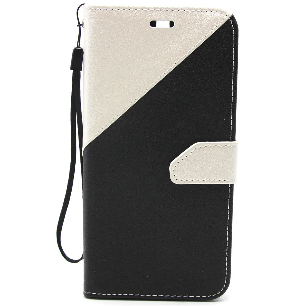 

For Huawei P10 Plus Leather Case Stitching Black White Shock Proof Luxury Matte Phone Case For Huawei P10 Plus Cover Accessories