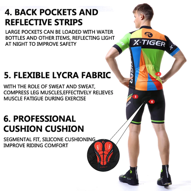 Профессиональный X-Tiger Летний большой комплект для велоспорта! Летняя горная Спортивная одежда для велосипеда велосипедные майки одежда Hombre Maillot Ropa Ciclismo