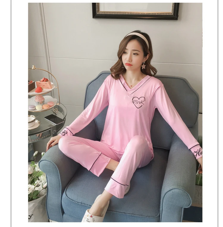 Pijamas de Algodão para as Mulheres Grávidas a Maternidade Rosa de Manga Conjuntos de Pijama de Enfermagem Dollplus Primavera Pijamas Roupa Longa 6 Mulheres Grávidas a Maternidade Pijamas roupa Rosa
