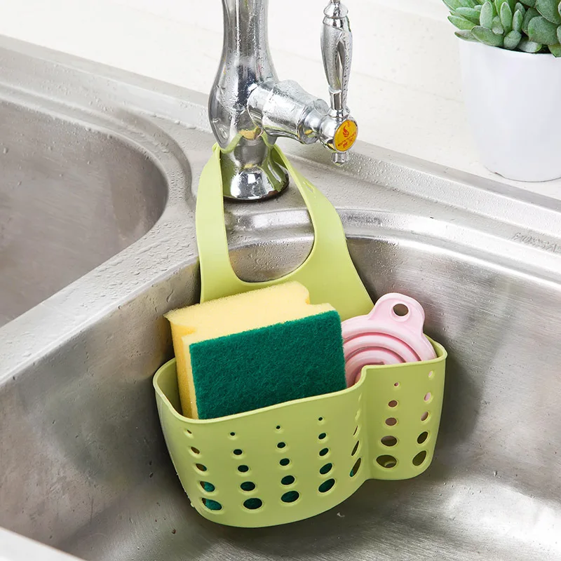 Kitchen Sink Sponge Storage Basket Rack Drain Holder Plastic Sponge