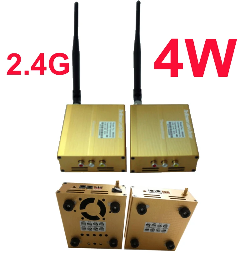 

4W cctv transmitter 2.4G Wireless video audio transceiver FPV Transmitter drone transmitter work 6km by add 24dbi antenna
