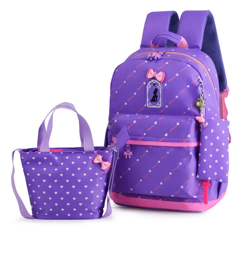 Милый Бант, 3 шт./набор, детские школьные сумки для девочек, школьный рюкзак, ранец, Детская сумка для книг, сумка через плечо, школьный рюкзак, Mochila Escolar