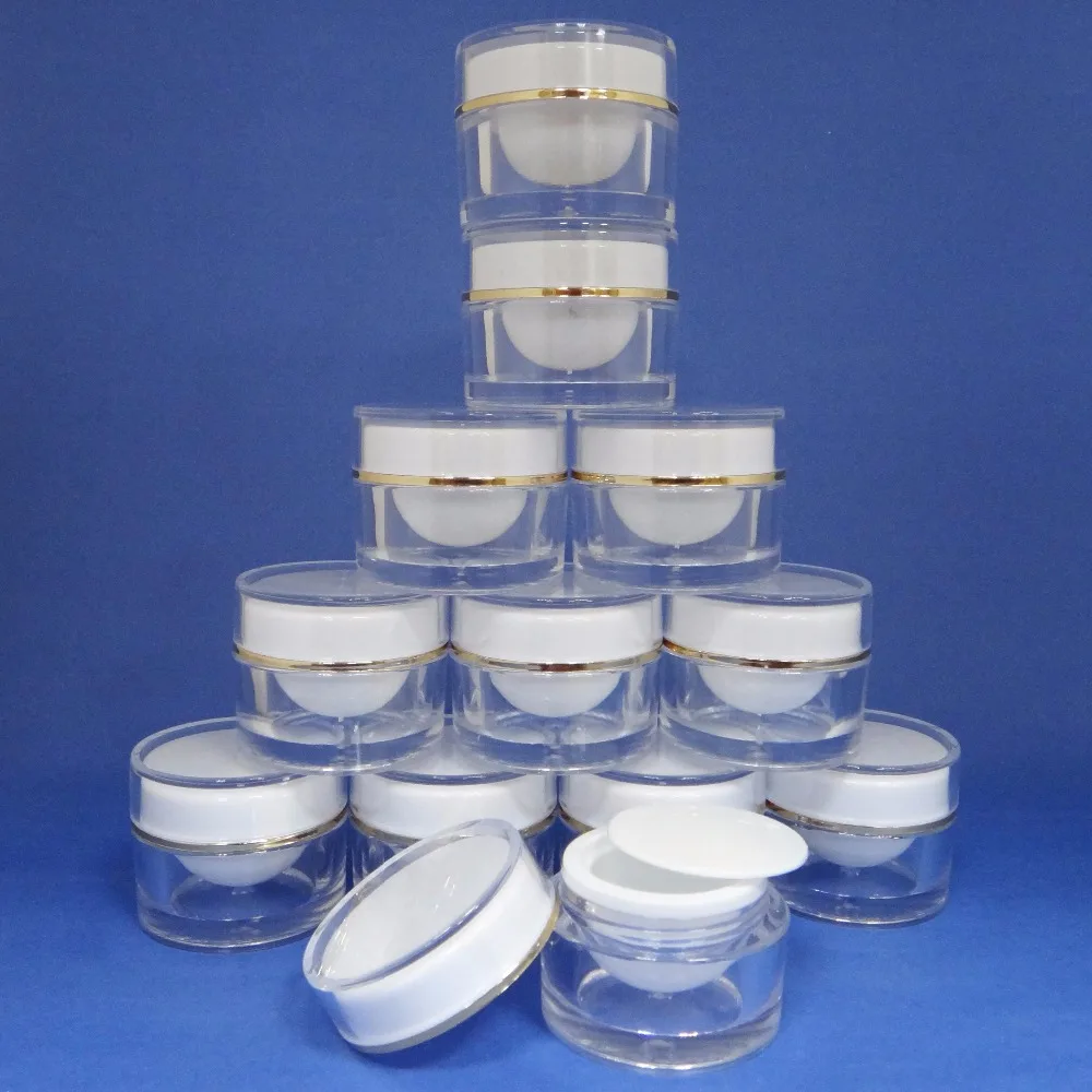

12 Pcs 10g Make up Case Plastic Cosmetic Double Wall Container for Lotion Cream and Skin Care Products (AY190P(10)-C=12 pcs)