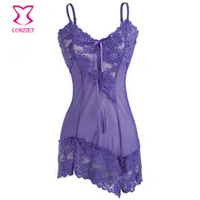 Сексуальное нижнее белье Babydoll горячая Вышивка Цветочные прозрачные кружева сорочка одежда для сна, женская ночная рубашка