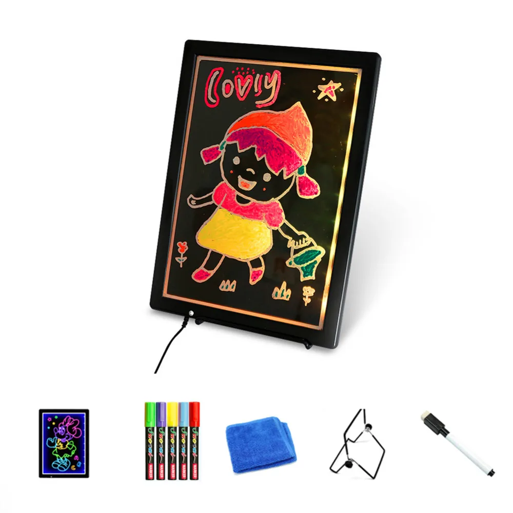 

Magic LED Children's Drawing Board with a Highlighter Lighting Double-sided Dual-use Writing Graffiti Board Drawing Toys