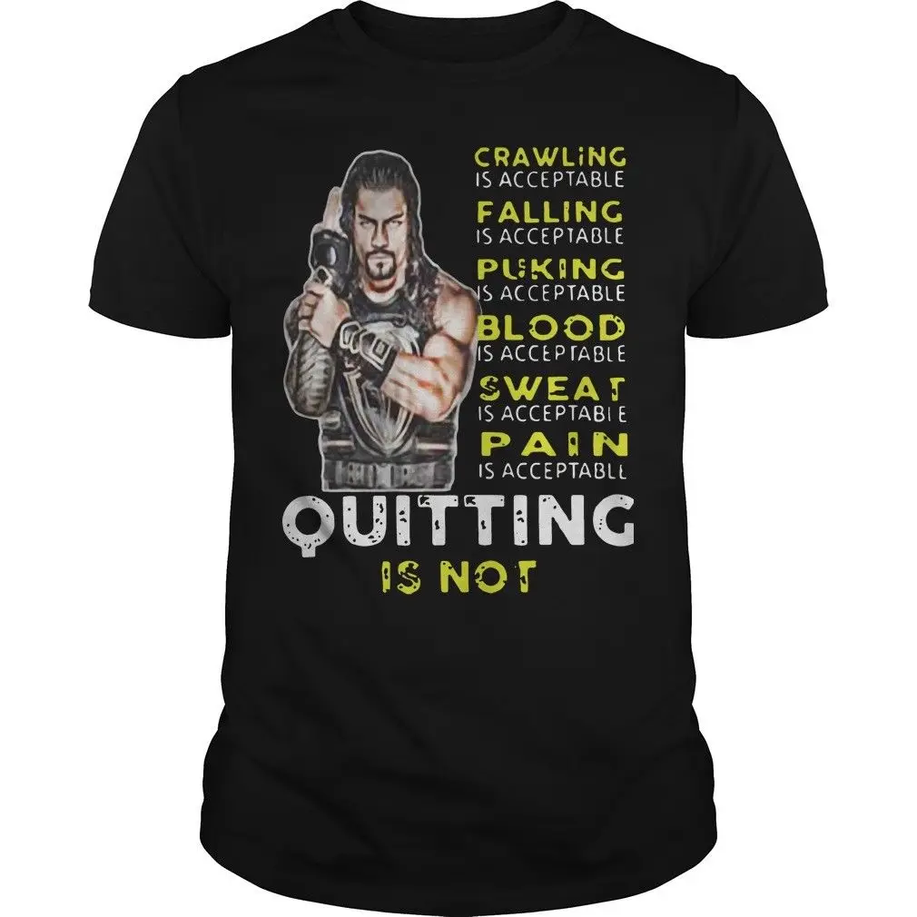 

Roman Reigns Crawling Falling Puking Blood Pain T Shirt Black Cotton Men Cool Casual pride t shirt men Unisex Fashion tshirt
