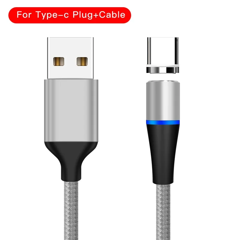 Магнитный USB кабель для Micro USB и type C супер зарядное устройство для huawei 3A Быстрая зарядка магнит зарядное устройство Micro USB usb c шнур для Xiaomi - Цвет: Silver For Type-C