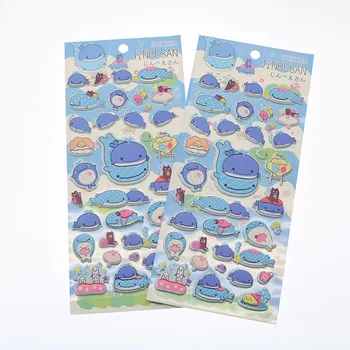 High Quality Scrapbook Expression Small Animal Marine Whale Stationery Sparkling Sparkling Bubble Fluffy Sticker