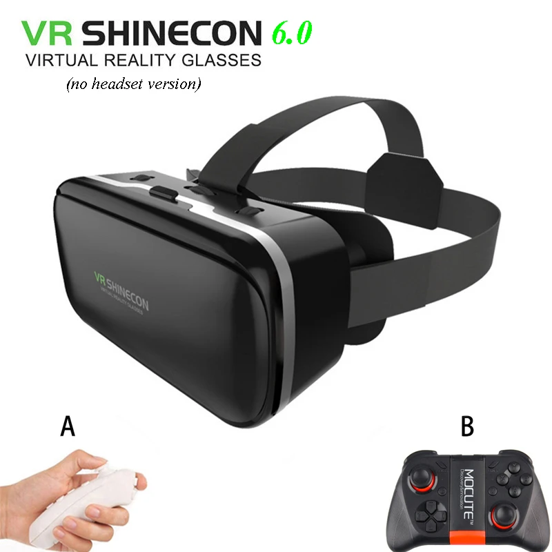 Очки виртуальной реальности 3D очки VR shinecon 6 0 google cardboard Box 2 с Bluetooth геймпадом для