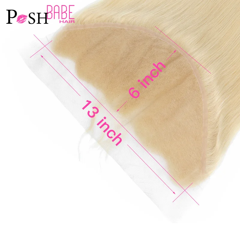 

613 Honey Blonde13*6 Lace Frontal Closure Ear to Ear Malaysian Straight Hair Free/Middle Part Pre Plucked Frontal Free Shipping