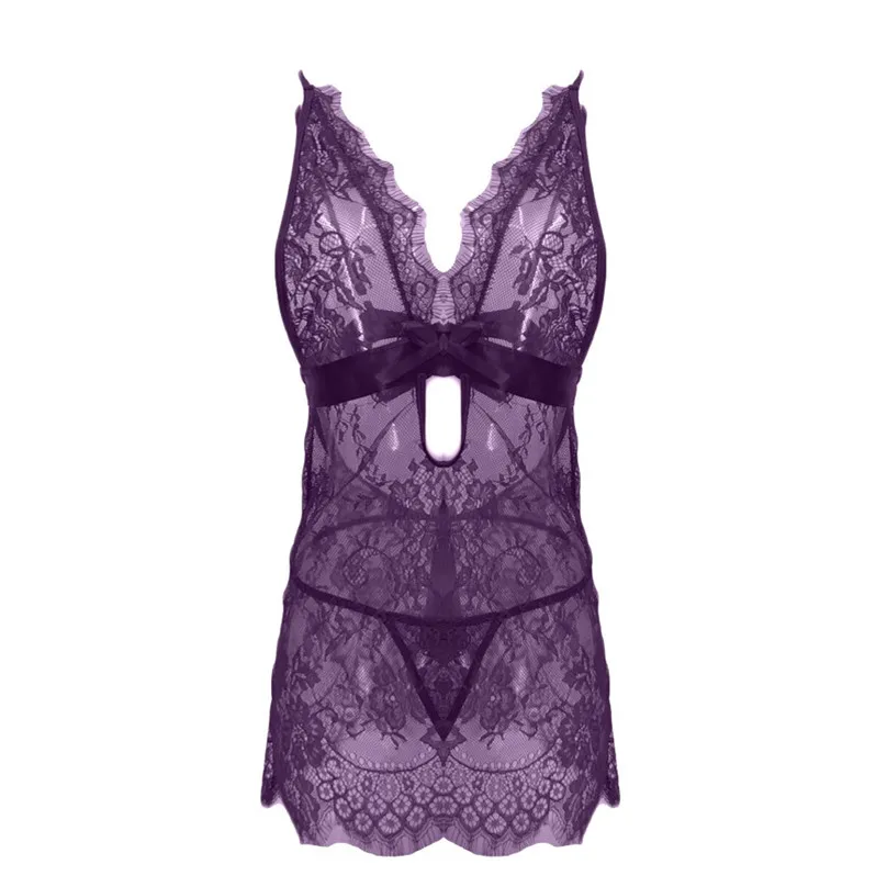 Женское сексуальное нижнее белье кружевное Babydoll Chemise Porno платье прозрачное Haltter