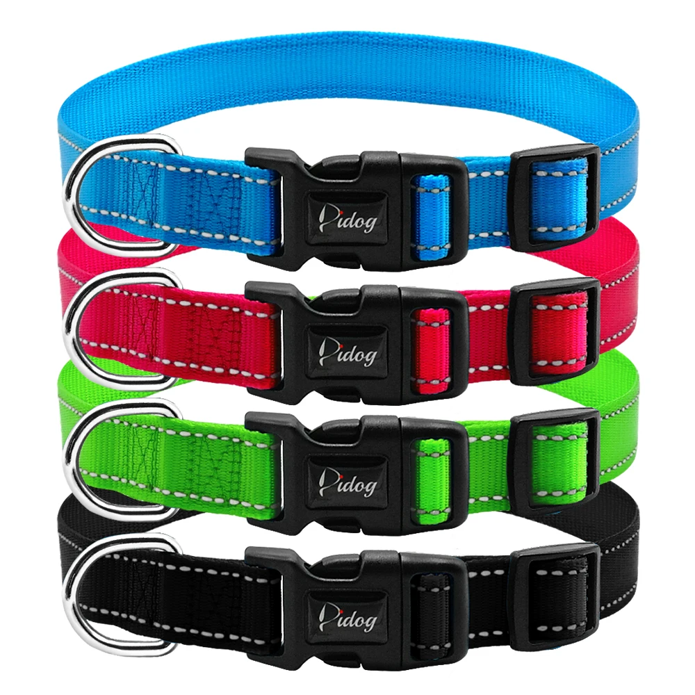 Reflective Nylon Dog Collar Adjustable Dogs Collars For Small Medium