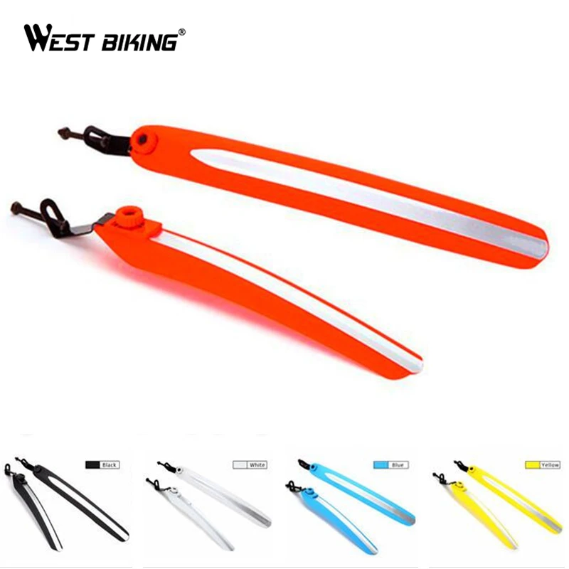 WEST BIKING 2Pcs Bicycle Fenders Bike Front/Rear Fender Quick Release With Reflect Tape Bicycle Mudguard Wings Cycling Fenders afbeelding