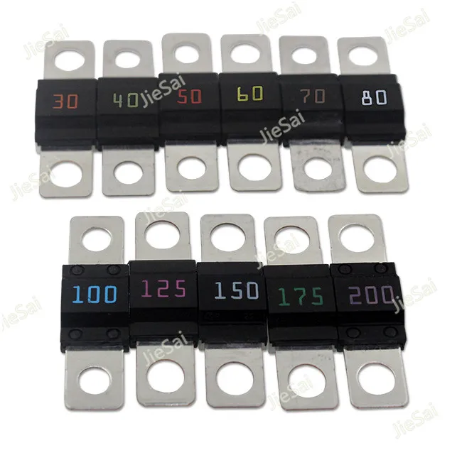 

5 Pcs Screw Type Fuse Inserts Car Insurance Tablets High Current Fuses Fuse Holder 30A 40A 50A 100A 125A 150A 175A 200A