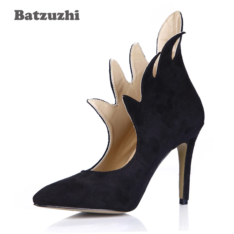

Batzuzhi Italian Style Fashion Women Shoes Pointed Toe Black Suede Bird Shape Women High Heel Pumps Designer Runway Party Shoes