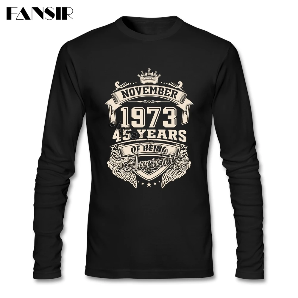 Родившиеся в ноябре 1973 45 лет удивительные футболка Для мужчин обычной футболки