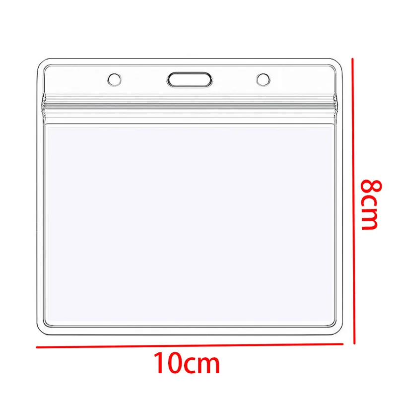 Пластиковые горизонтальные бэйдж с именной меткой футляры для идентификационных карт, 50 шт, прозрачные