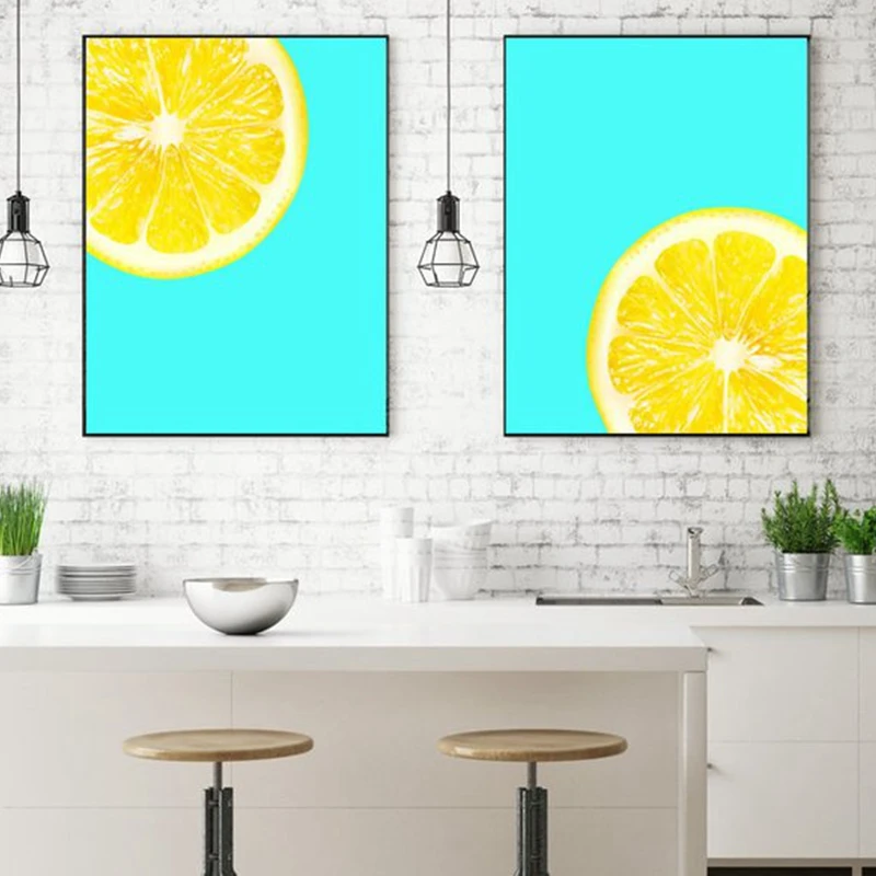 Lemon Wall Art Prints Kitchen Wall Art Decor